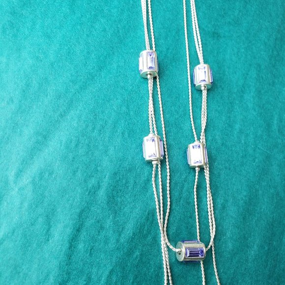 2/10$ Coldwater Creek missing one stone silver tone and purple necklace - Picture 5 of 7